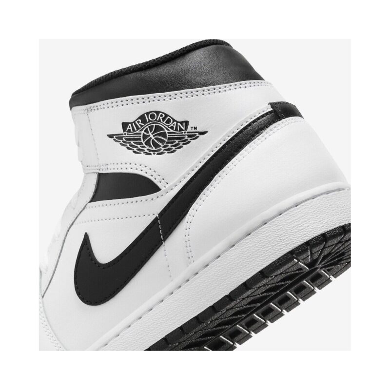 Mens Jordan 1 Mid White/Black-White-Black (Dq8426 132)