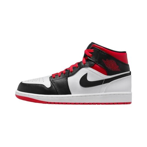 Mens Jordan 1 Mid White/Gym Red-Black (Dq8426 106)