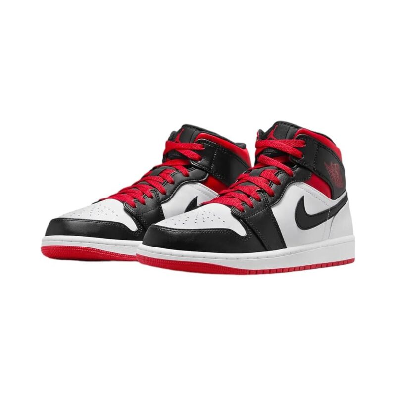 Mens Jordan 1 Mid White/Gym Red-Black (Dq8426 106)