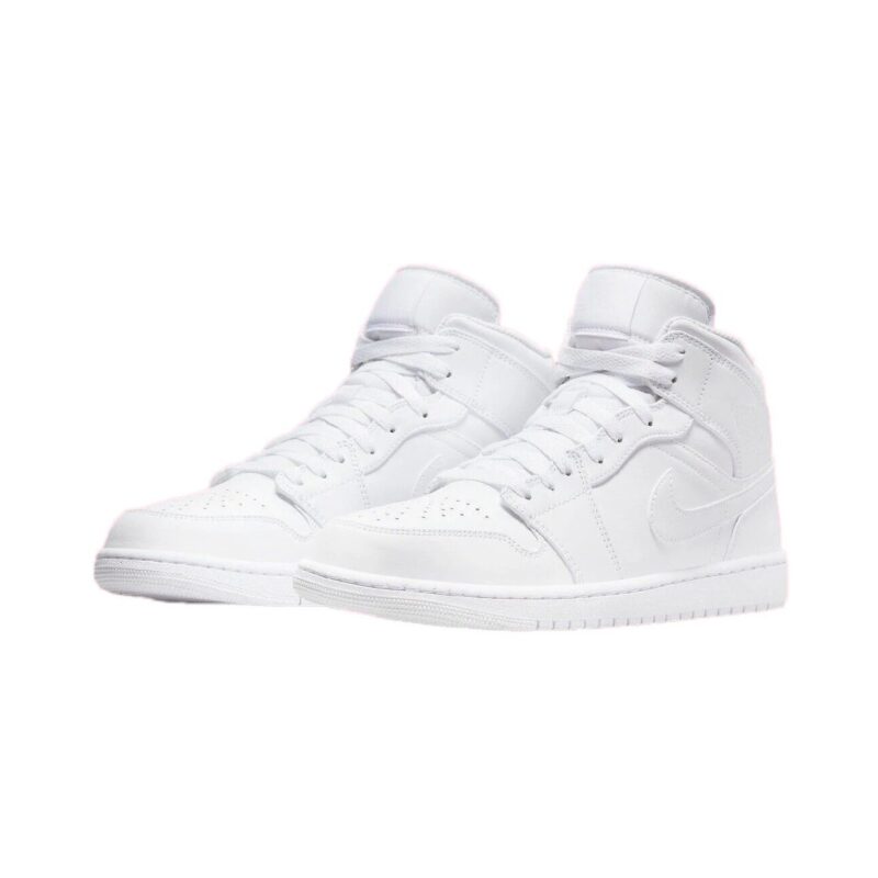 Mens Jordan 1 Mid White/White-White (554724 136)