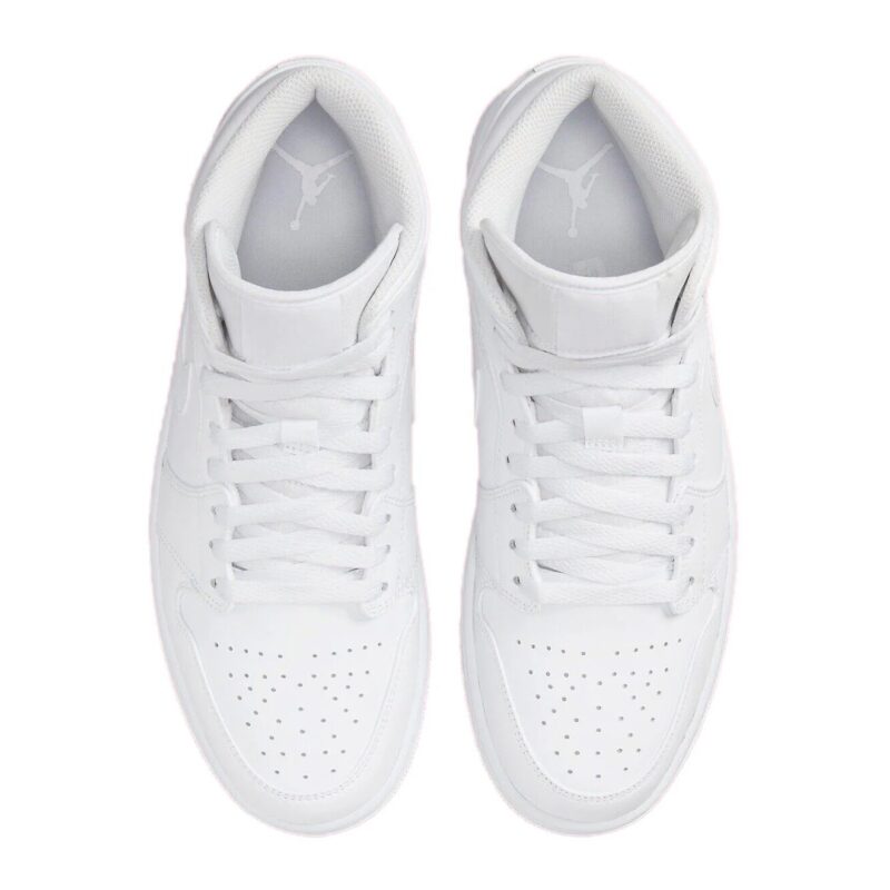 Mens Jordan 1 Mid White/White-White (554724 136)