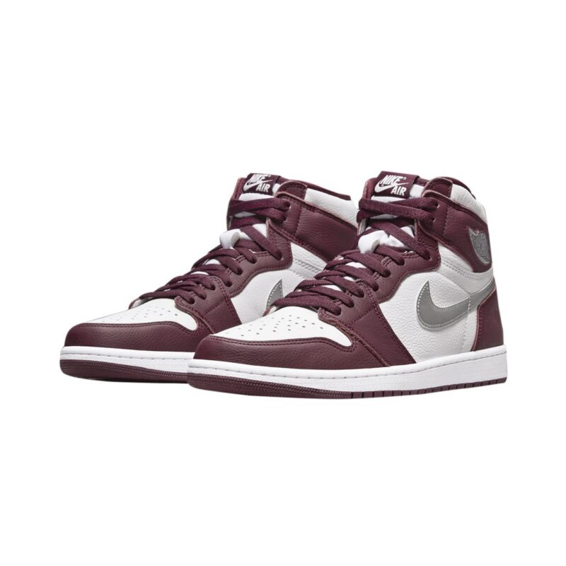 Mens Jordan 1 Retro High Og Bordeaux Bordeaux/Metallic Sil-White (555088 611)