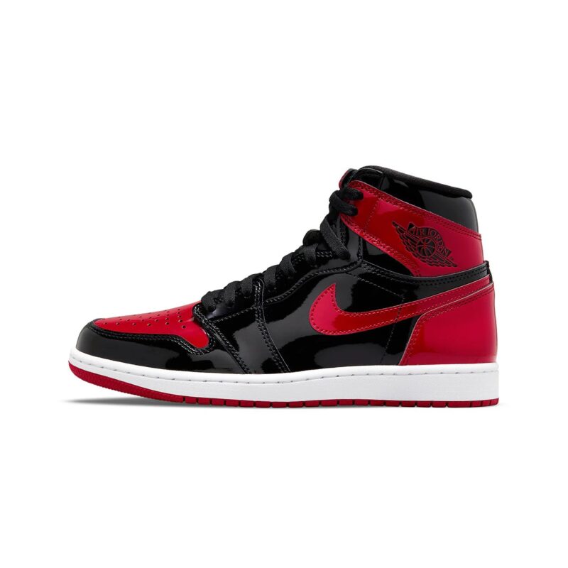 Mens Jordan 1 Retro High Og Patent Bred Black/Varsity Red-White (555088 063)