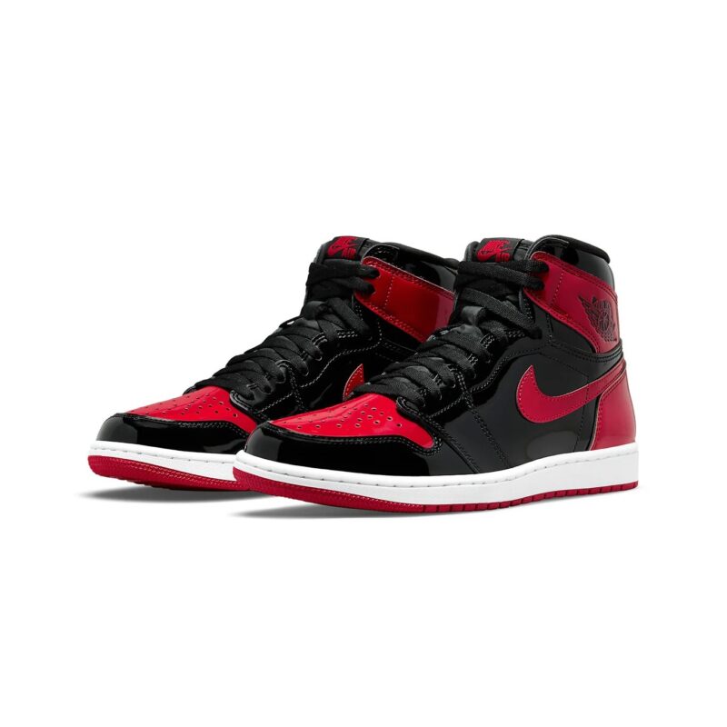 Mens Jordan 1 Retro High Og Patent Bred Black/Varsity Red-White (555088 063)