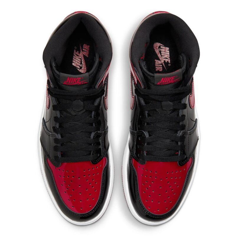 Mens Jordan 1 Retro High Og Patent Bred Black/Varsity Red-White (555088 063)