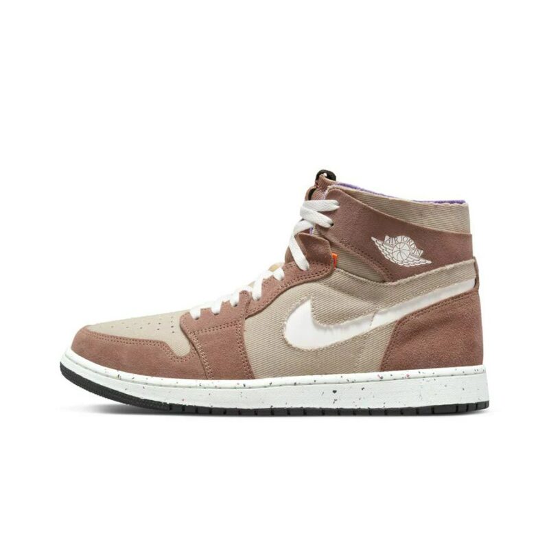 Mens Jordan 1 Zoom Air Cmft Fossil Stone/White-Fossil Rose (Ct0978 201)