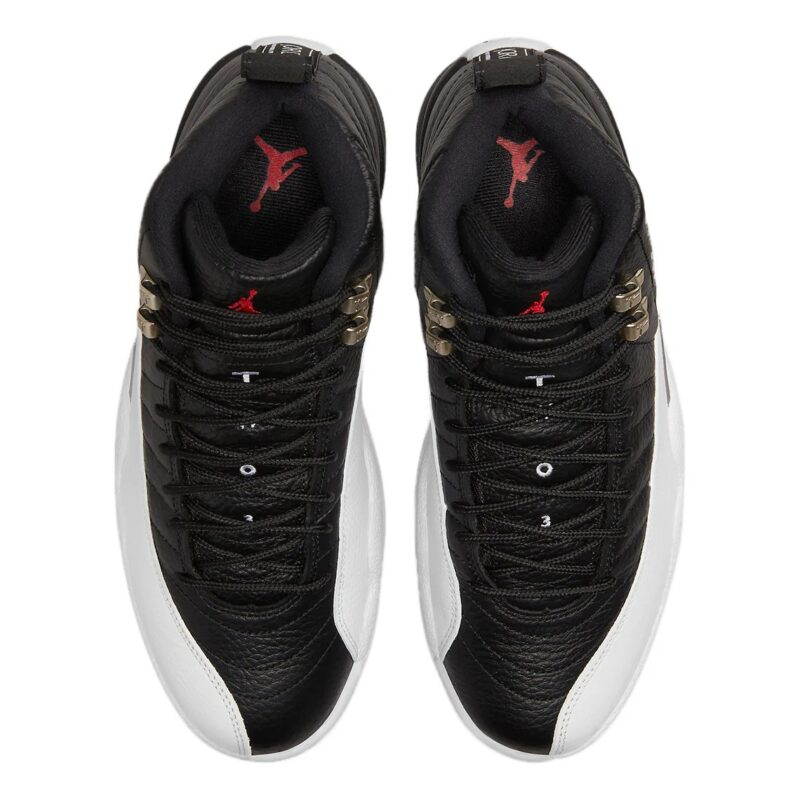 Mens Jordan 12 Retro Playoffs Black/Varsity Red-White (Ct8013 006)