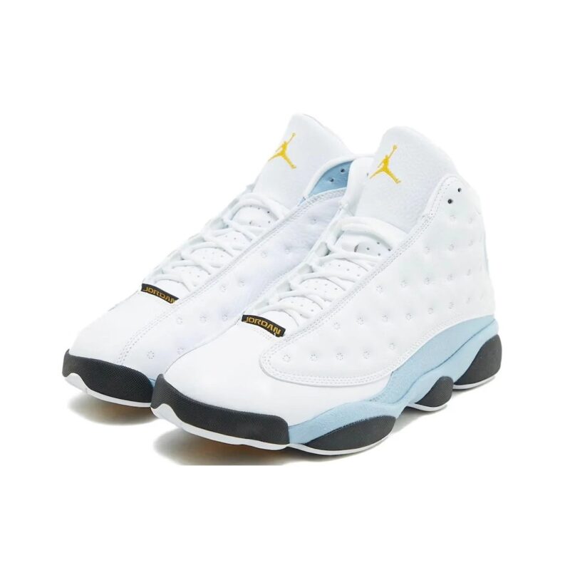 Mens Jordan 13 Retro White/Yellow Ochre-Blue Grey (414571 170)