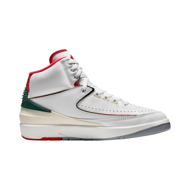 Mens Jordan 2 Retro Italy Origins White/Fire Red-Sail (Dr8884 101)