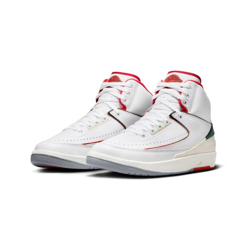 Mens Jordan 2 Retro Italy Origins White/Fire Red-Sail (Dr8884 101)