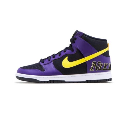 Mens Nike Dunk High Emb Lakers Black/Opti Yellow/Court Purple/Wht (Dh0642 001)