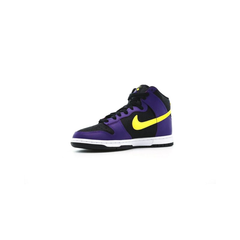 Mens Nike Dunk High Emb Lakers Black/Opti Yellow/Court Purple/Wht (Dh0642 001)