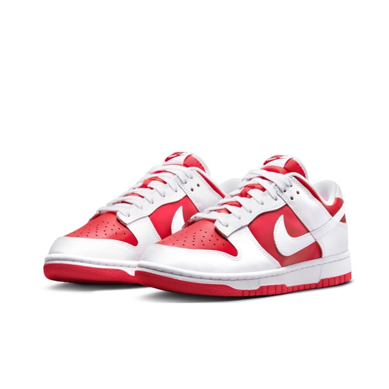 Mens Nike Dunk Low Retro Championship Red University Red/White (Dd1391 600)