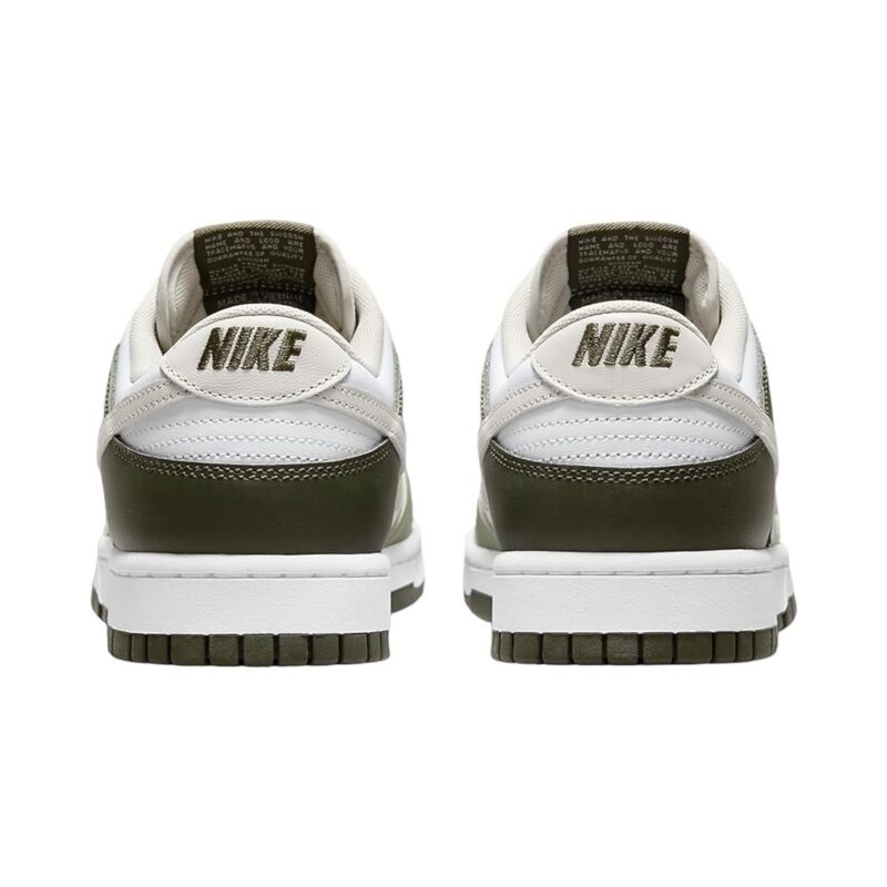 Mens Nike Dunk Low White/Light Bone-Oil Green (Fn6882 100)