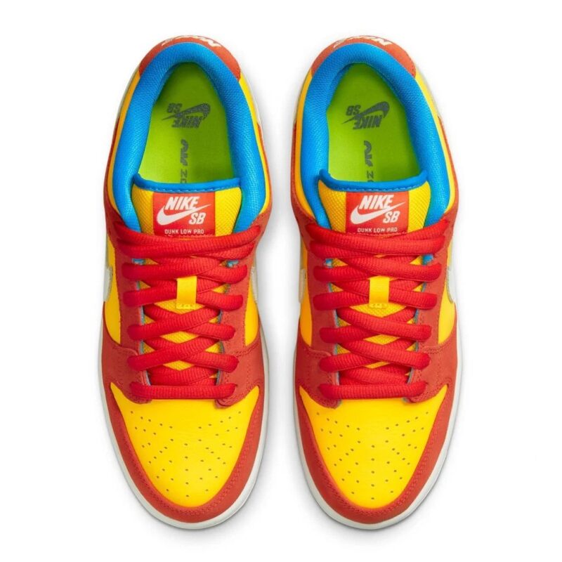 Mens Nike Sb Dunk Low Pro Bart Simpson Habanero Rd/Wht-Blue Hero (Bq6817 602)