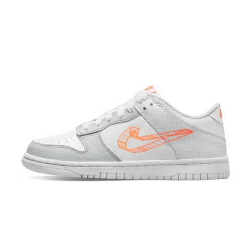 Nike Dunk Low Gs 3D Swoosh White Grey