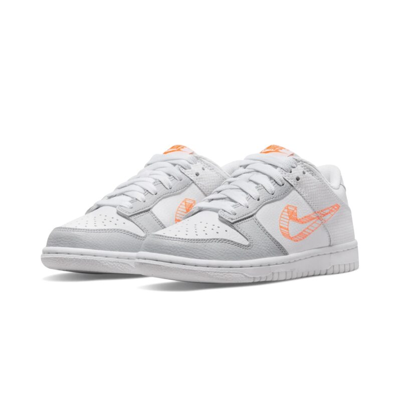 Nike Dunk Low Gs 3D Swoosh White Grey