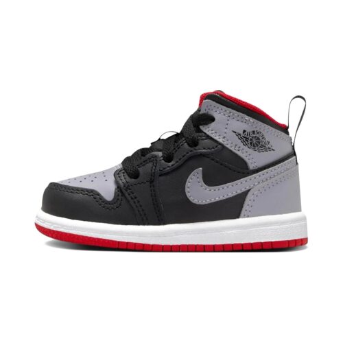 Toddlers Jordan 1 Mid Black/Cement Grey-Fire Red (Dq8425 006)