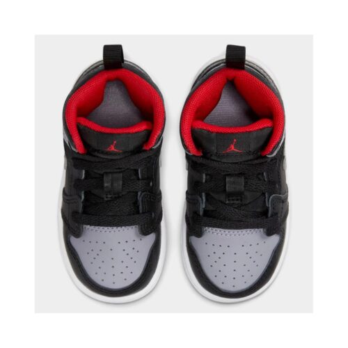 Toddlers Jordan 1 Mid Black/Cement Grey-Fire Red (Dq8425 006)