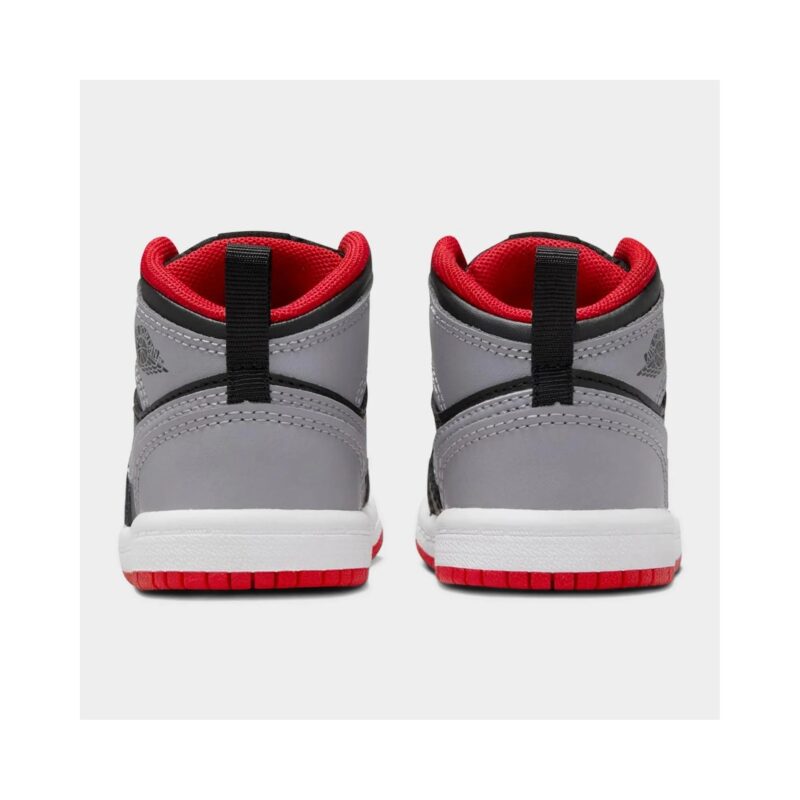 Toddlers Jordan 1 Mid Black/Cement Grey-Fire Red (Dq8425 006)