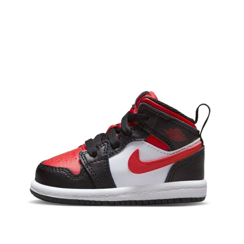 Toddlers Jordan 1 Mid Black/Fire Red-White (640735 079)