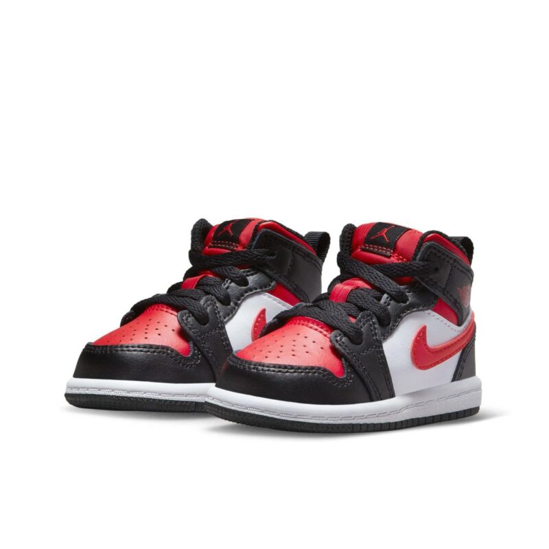 Toddlers Jordan 1 Mid Black/Fire Red-White (640735 079)