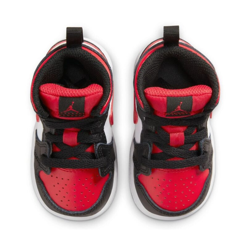 Toddlers Jordan 1 Mid Black/Fire Red-White (640735 079)