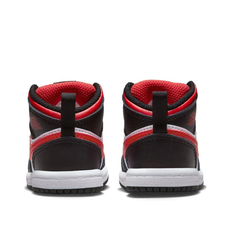 Toddlers Jordan 1 Mid Black/Fire Red-White (640735 079)