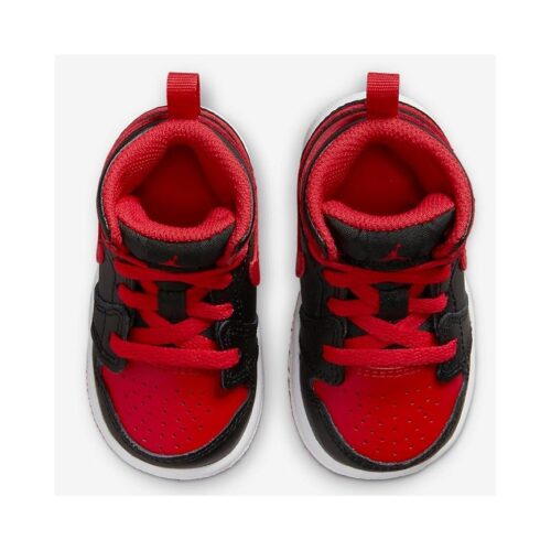 Toddlers Jordan 1 Mid Black/Fire Red-White (Dq8425 060)