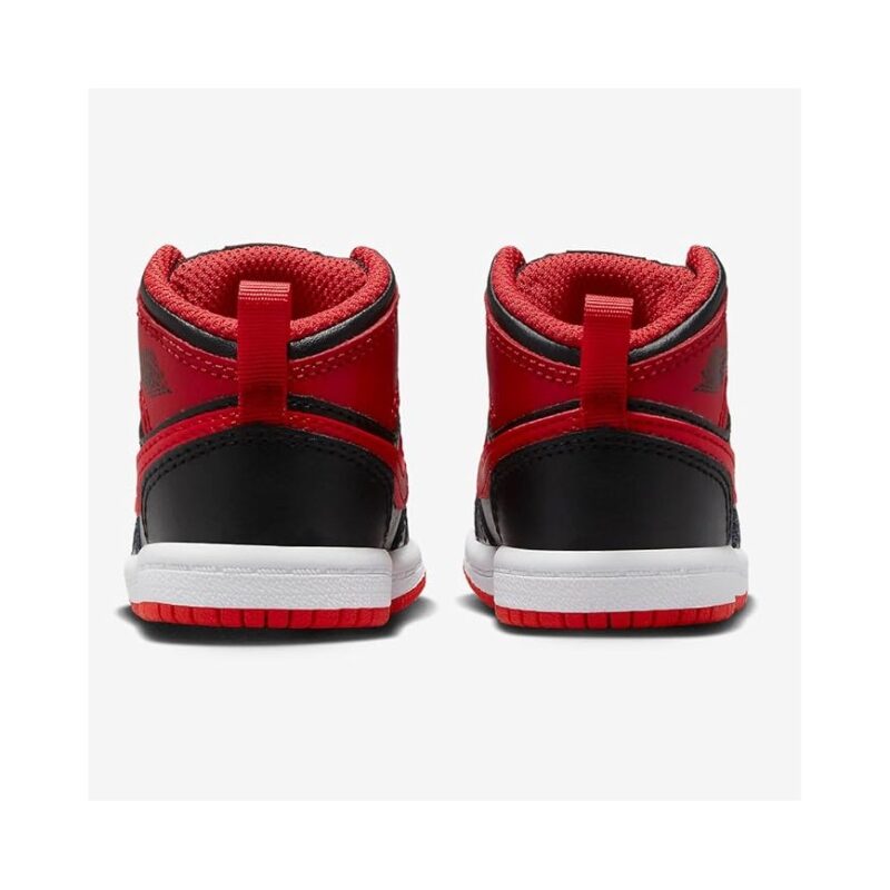 Toddlers Jordan 1 Mid Black/Fire Red-White (Dq8425 060)