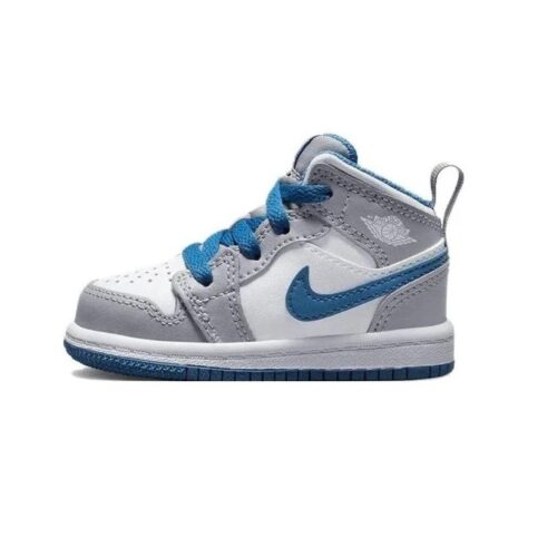 Toddlers Jordan 1 Mid Cement Grey/White-True Blue (Dq8425 014)