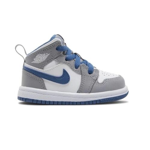 Toddlers Jordan 1 Mid Cement Grey/White-True Blue (Dq8425 014)