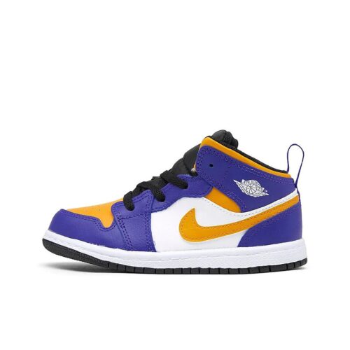 Toddlers Jordan 1 Mid Dark Concord/Taxi-White-Black (Dq8425 517)