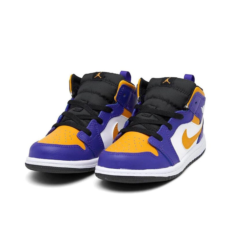 Toddlers Jordan 1 Mid Dark Concord/Taxi-White-Black (Dq8425 517)