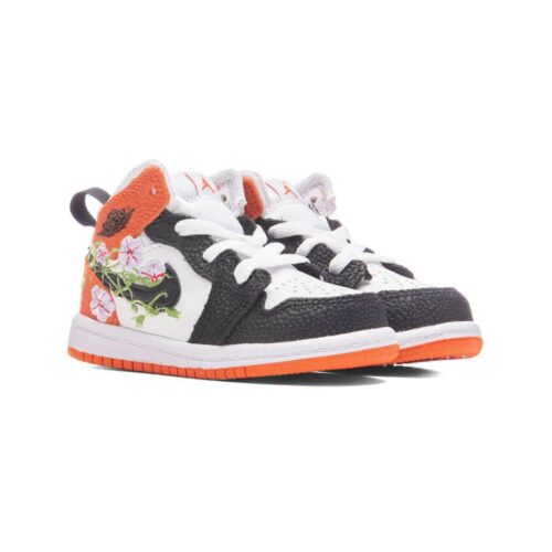 Toddlers Jordan 1 Mid Se Basketball Blossom Wht/Blk-Starfish (Dq8391 100)