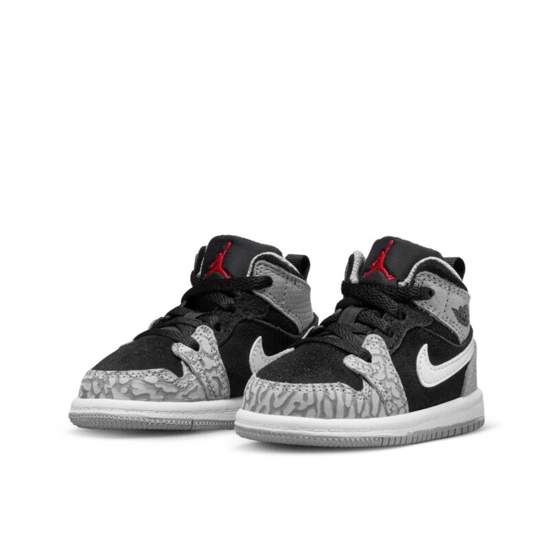 Toddlers Jordan 1 Mid Se Elephant Print Blk/University Red-Wht (Dm6217 016)