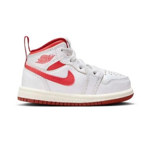 Toddlers Jordan 1 Mid Se White/Lobster-Dune Red-Sail (Fj3466 160)