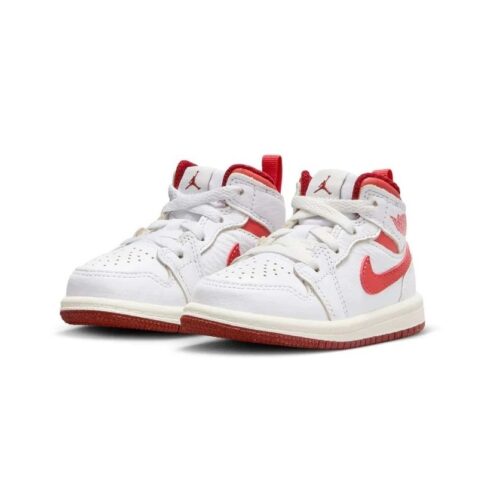 Toddlers Jordan 1 Mid Se White/Lobster-Dune Red-Sail (Fj3466 160)