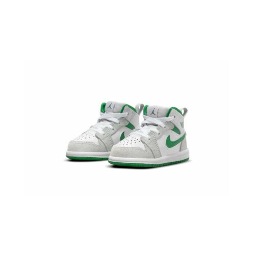 Toddlers Jordan 1 Mid Se White/Pine Green-Lt Smoke Grey (Dc7250 103)