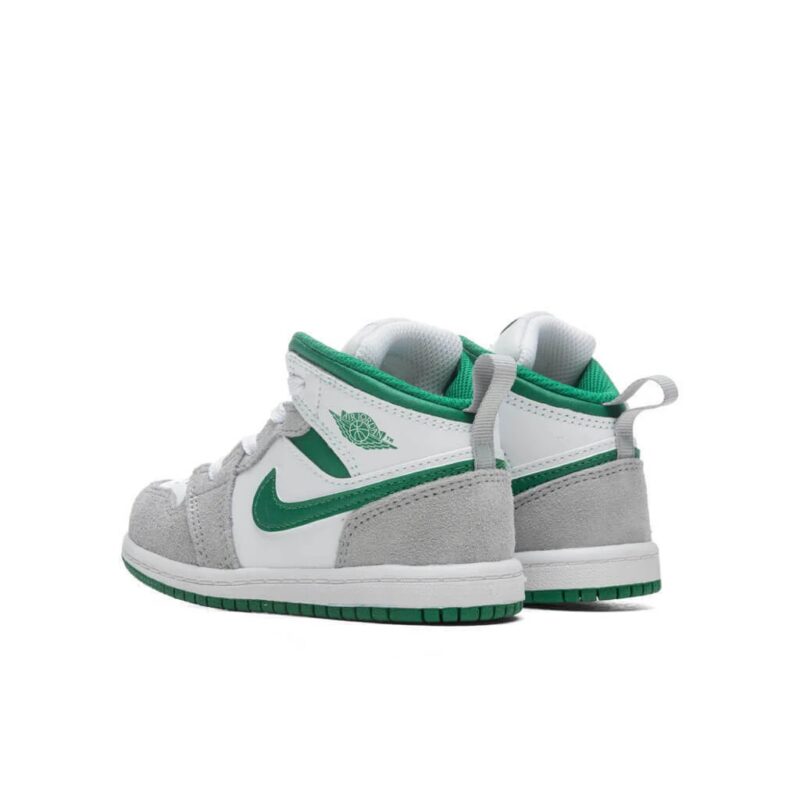 Toddlers Jordan 1 Mid Se White/Pine Green-Lt Smoke Grey (Dc7250 103)