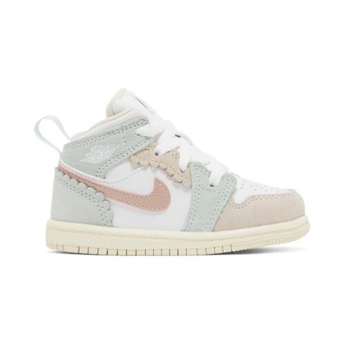 Toddlers Jordan 1 Mid Se White/Pink Oxford-Jade Ice (Dz5360 100)