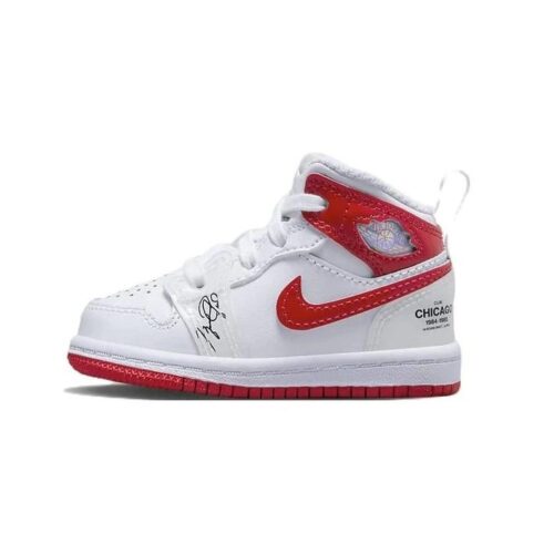 Toddlers Jordan 1 Mid Ss White/University Red (Dr6497 116)