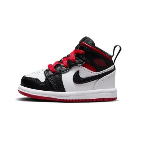 Toddlers Jordan 1 Mid White/Gym Red-Black (Dq8425 106)