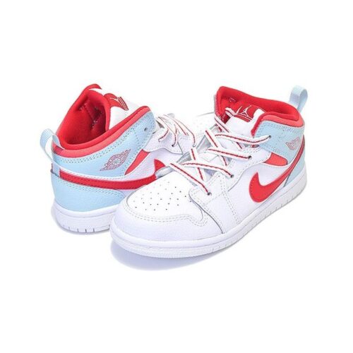 Toddlers Jordan 1 Mid White/University Red (644507 104)