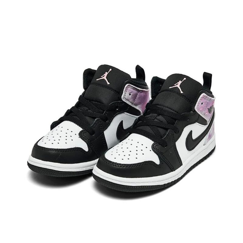 Toddlers Jordan 1 Mid Zen Master Black/Bleached Coral-White (Dm6217 001)