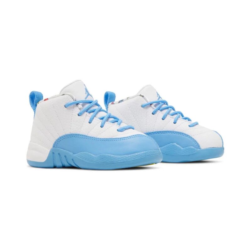 Toddlers Jordan 12 Retro Emoji White/University Blue (Dq4367 114)