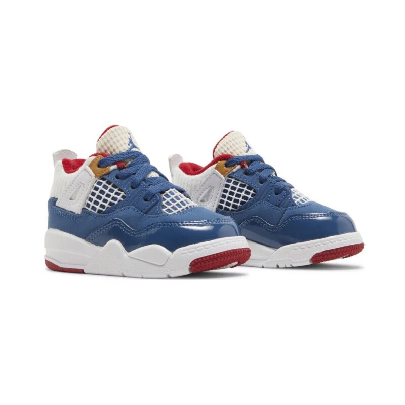 Toddlers Jordan 4 Retro Messy Room French Blue/White-Gym Red (Dr6951 400)