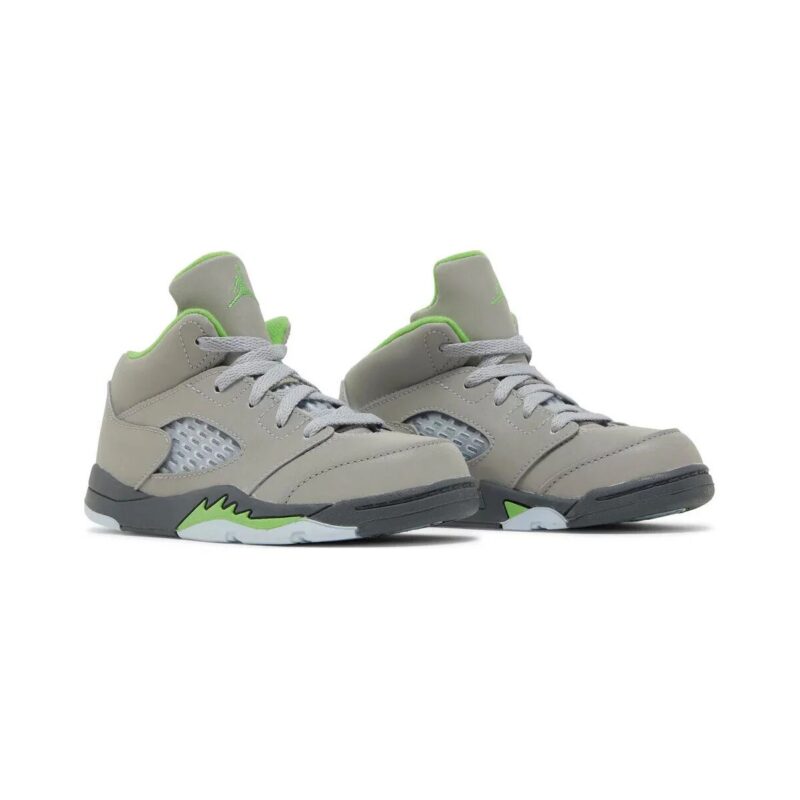 Toddlers Jordan 5 Retro Green Bean Silver/Green Bean-Flint Grey (Dq3736 003)