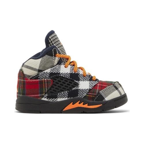 Toddlers Jordan 5 Retro Plaid Black/Total Orange (Fd4813 008)