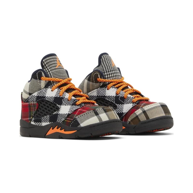 Toddlers Jordan 5 Retro Plaid Black/Total Orange (Fd4813 008)